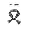 Summer Navy Blue Polka Dot Small Neck Tie Printing Linen Women's Long Scarf 10*103cm Striped Small Silk Scarf Neck Protection