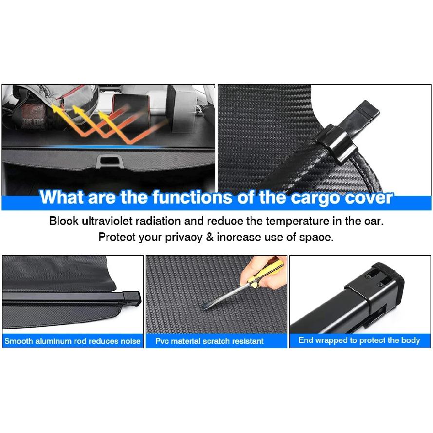 Bâche de coffre arrière rétractable pour Toyota 4Runner 2010-2023 2024 Cache-bagages rétractable Pare-soleil de protection de coffre pour accessoires 4Runner Cargo L