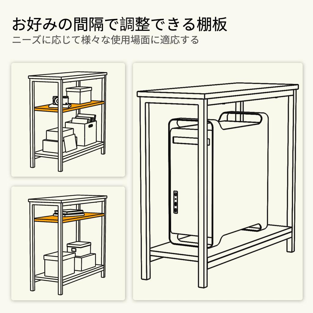 CubiCubi Desk Computer Desk PC Desk Width 110cm Gaming Desk Desk Desk Work Desk Storage Desk with Rack Corner Desk Telework Home Work White Right