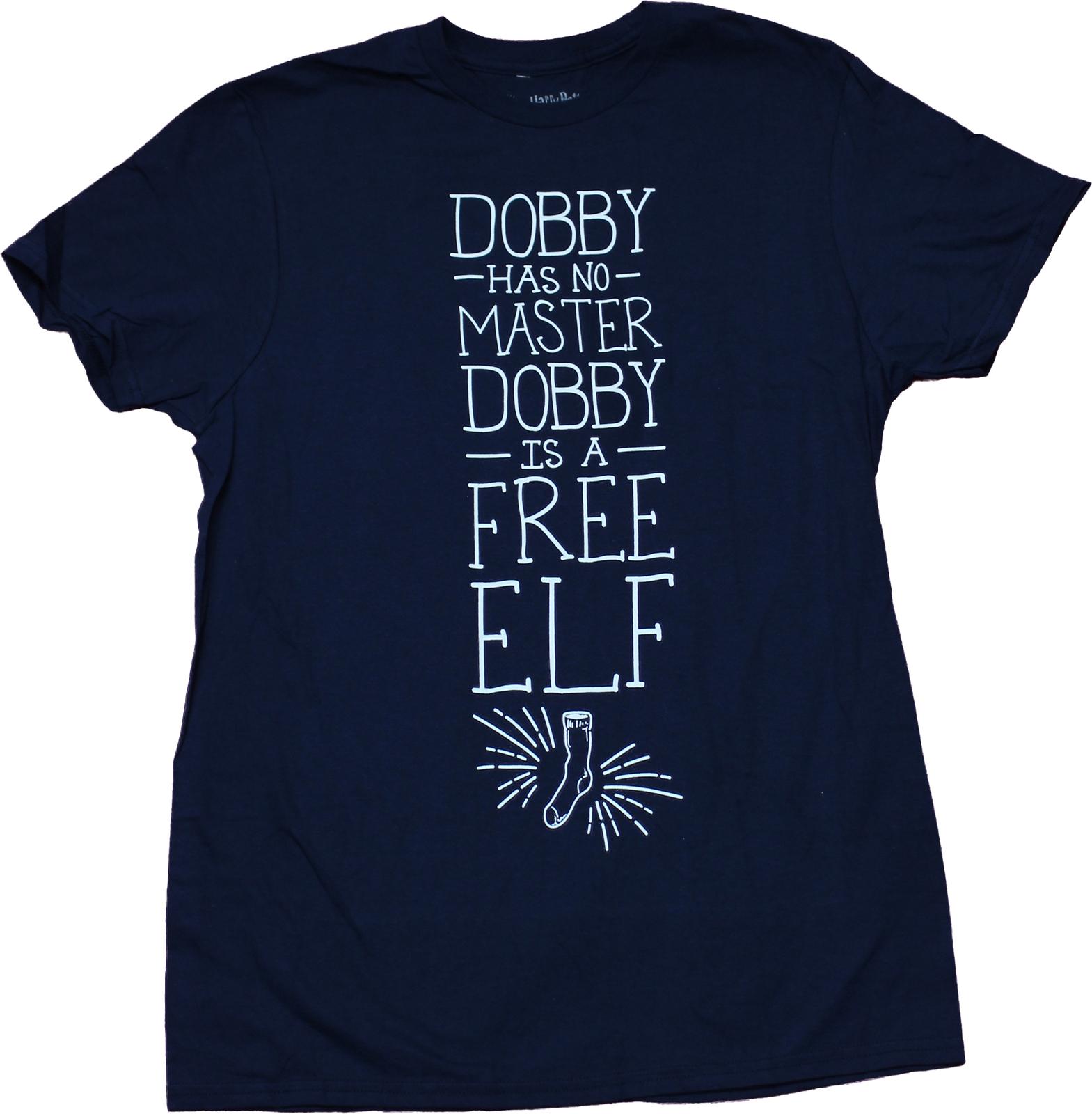 Harry Potter New Adult T-Shirt - Dobby is a Free Elf with Sock L