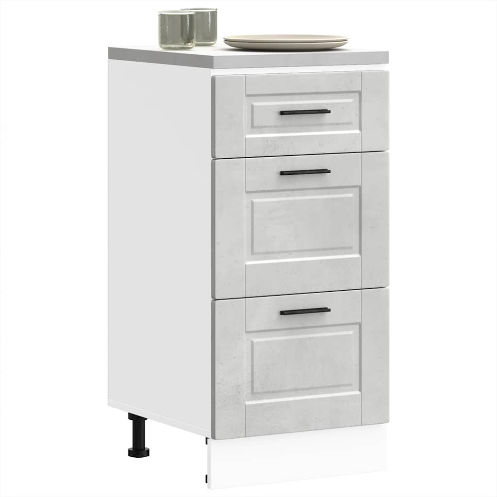 Kitchen Base Cabinet, Porto, Concrete Gray