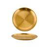 Korean-Style Stainless Steel Gold Round Plate for BBQ, Fruit, Snack, or Side Dish