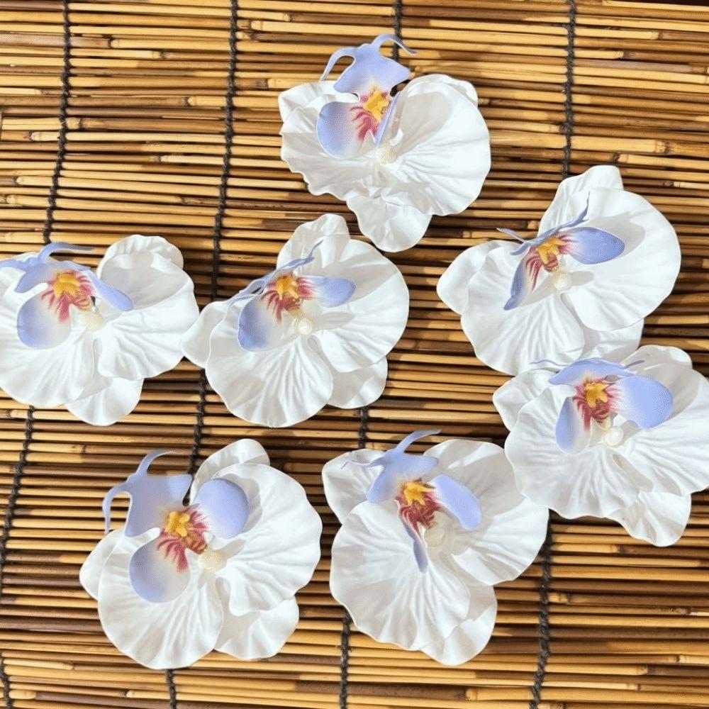 6pcs 9cm Butterfly Orchid Flower Head Fake Flower Head  Hair Clips/Boutonniere/Cake Decoration