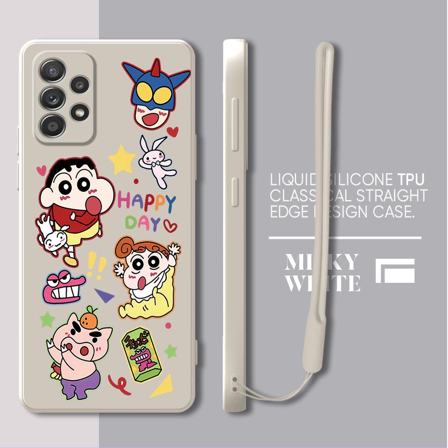 Case for Samsung Galaxy A20s A30s A06 A71 A73 A03 A02s A50 A56 A05 A04 A53 Phone Cover Cartoon Cute Shin-chan
