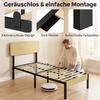 Bed Frame 90 X 200 Cm with Headboard, Platform Bed, Single Bed with Under-Bed Storage