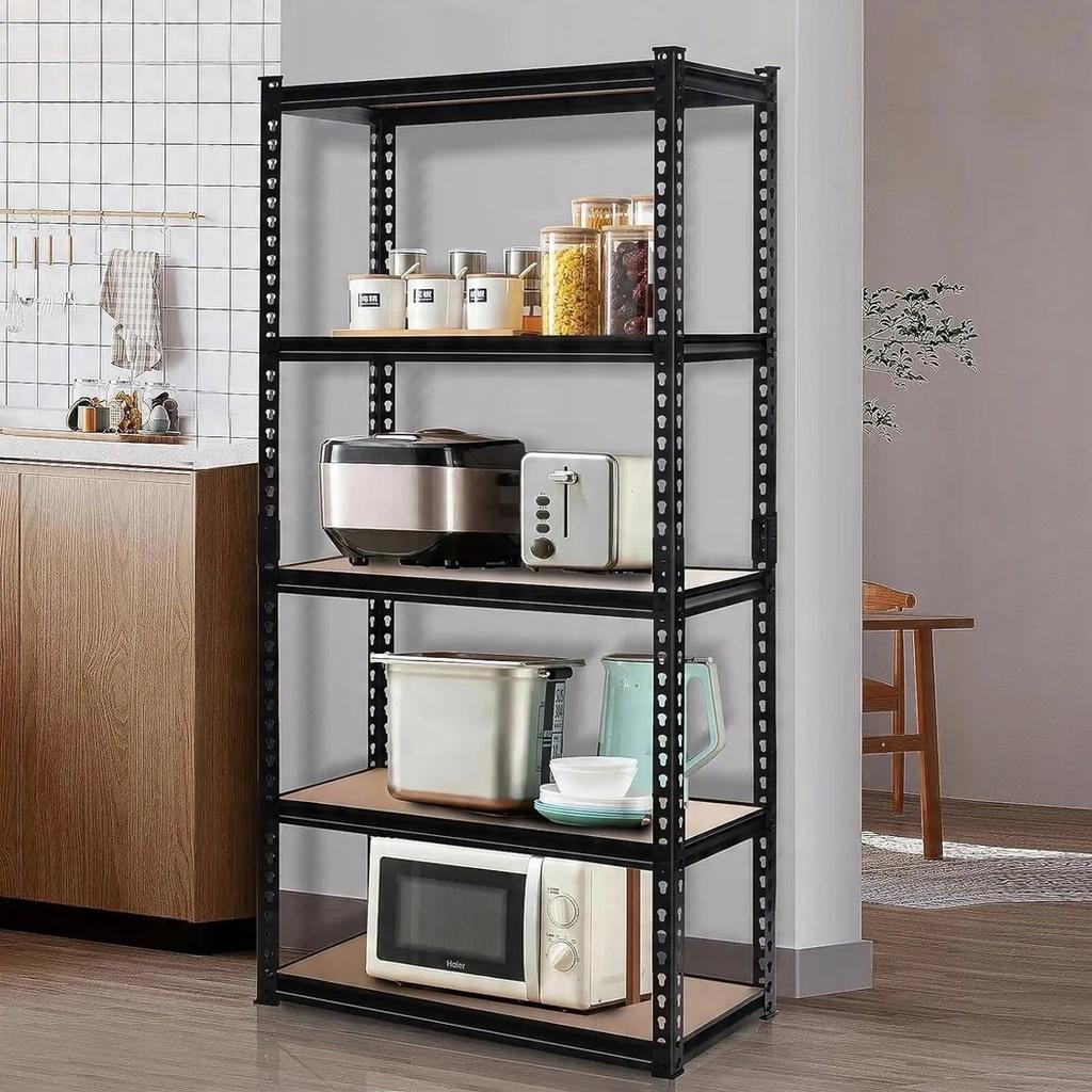 Regał Magazynowy Garażowy Czarny 5 Półek 875Kg 180X90X30 Szybki Montaż