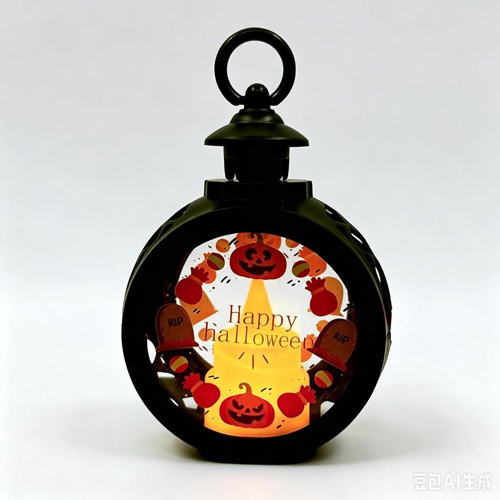 Halloween LED Candle Lantern, Portable Glowing Pumpkin Skull Light Party Decor Gift