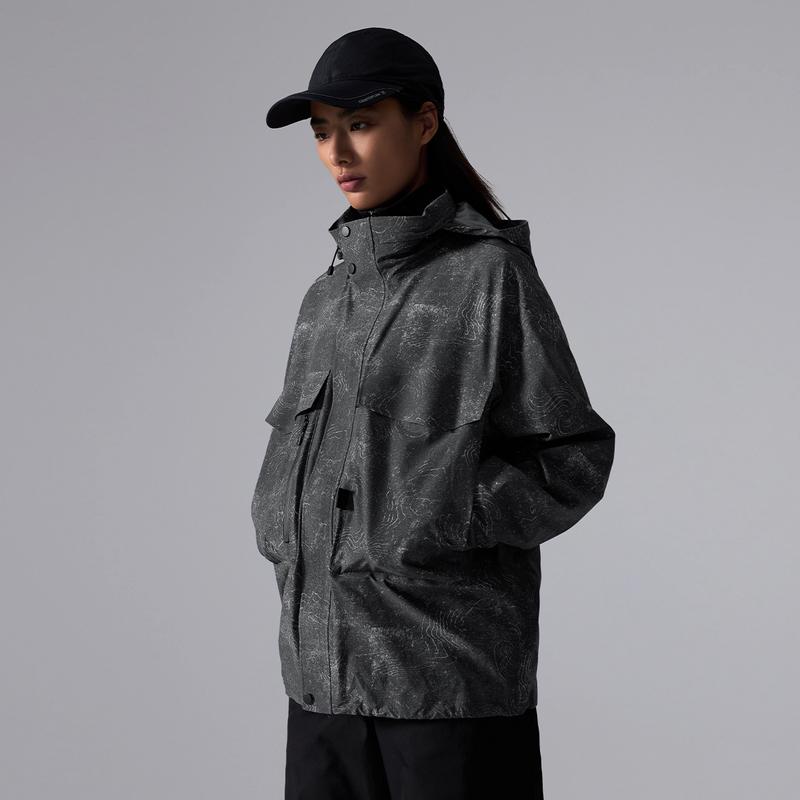 Li Ning CF Su Wan Long Jia Series Full Print Zipper Hooded Comfortable Breathable Long Sleeve Waterproof Windproof Jacket Unisex Jacket AEMU043-5