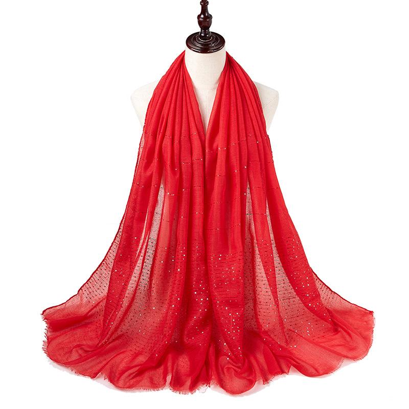 New Summer Luxury Elegant Women Silk Scarf Beach Wrap Shawl Sparkly Sequin Sunscreen Bandana Hijab Mujer Scarve Pareo Foulard