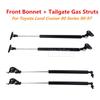 2Pair Car Front Bonnet Gas Struts+Pair Tailgate Gas Struts Lift Support Bar Steel For Toyota Land Cruiser 80 Series 1990-1997