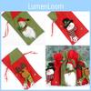 Verspielte Weihnachtsgeschenktaschen aus weichem Stoff mit lustigen Weihnachtsmann- und Rentierfiguren für die Feiertagsgeschenke