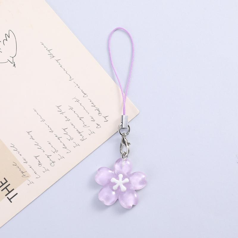 

Creative Lovely Flower Phone Strap Sweet Jelly Color Sakura Keychain Pendant Cute Fashion Backpack Hanging Ornaments Couple Gift