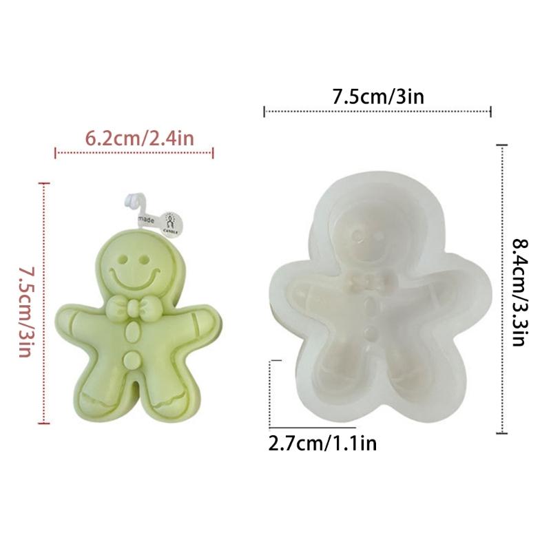 Lebkuchenmann Silikonform Weihnachten Fondantformen Vielseitige Herstellungsformen für Kuchen/Seifen/Schokolade/Kerzen/Kekse