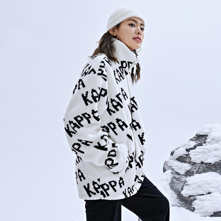 Kappa Velvet Jackets Unisex Stand Collar Thickened K0CZ2JJ05D