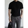 Mens Antibacterial Half Turtleneck Short Sleeve Solid Casual T Shirt