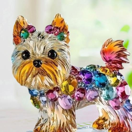Acrylic Dog Sign 2D Flat Puppy Decoration Desktop Dog Ornament with Base for Home Office Tabletop Cabinet Decor