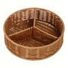 1pc Handmade Imitation Rattan Woven Fruit Basket, Home Utensil Retro Braided Bread Basket For Bread Candy Fruit Vegetable