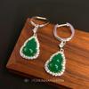Green gourd new Chinese earrings Yang Mi Guofeng stud earrings niche unique light luxury high sense without ear piercings women