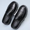 Paris platform derby shoes men's sense of high-end increased casual leather shoes British commuter breathable dress big head loafers