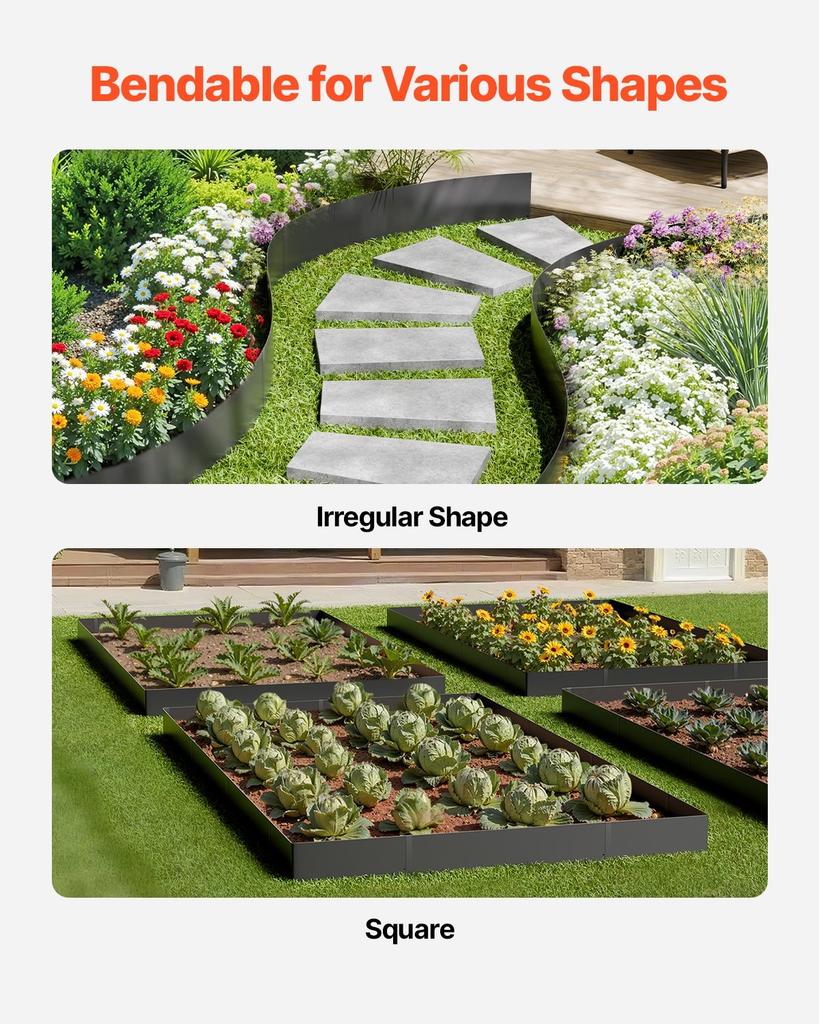 Steel Landscape Edging 4 Packs 40 X 8in Rust-Resistant Pathway Divider