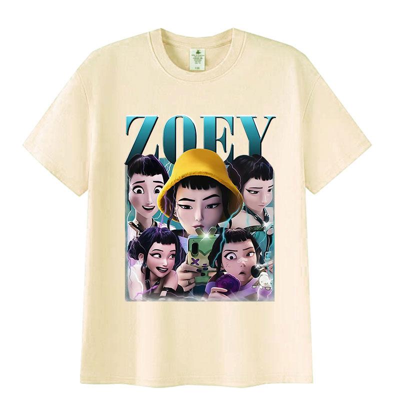 K-pop Zoev Demon Hunters Anime Graphic Print T Shirt Men Women's Harajuku Fashion Oversized T-shirts Casual Cotton Tops T-Shirt