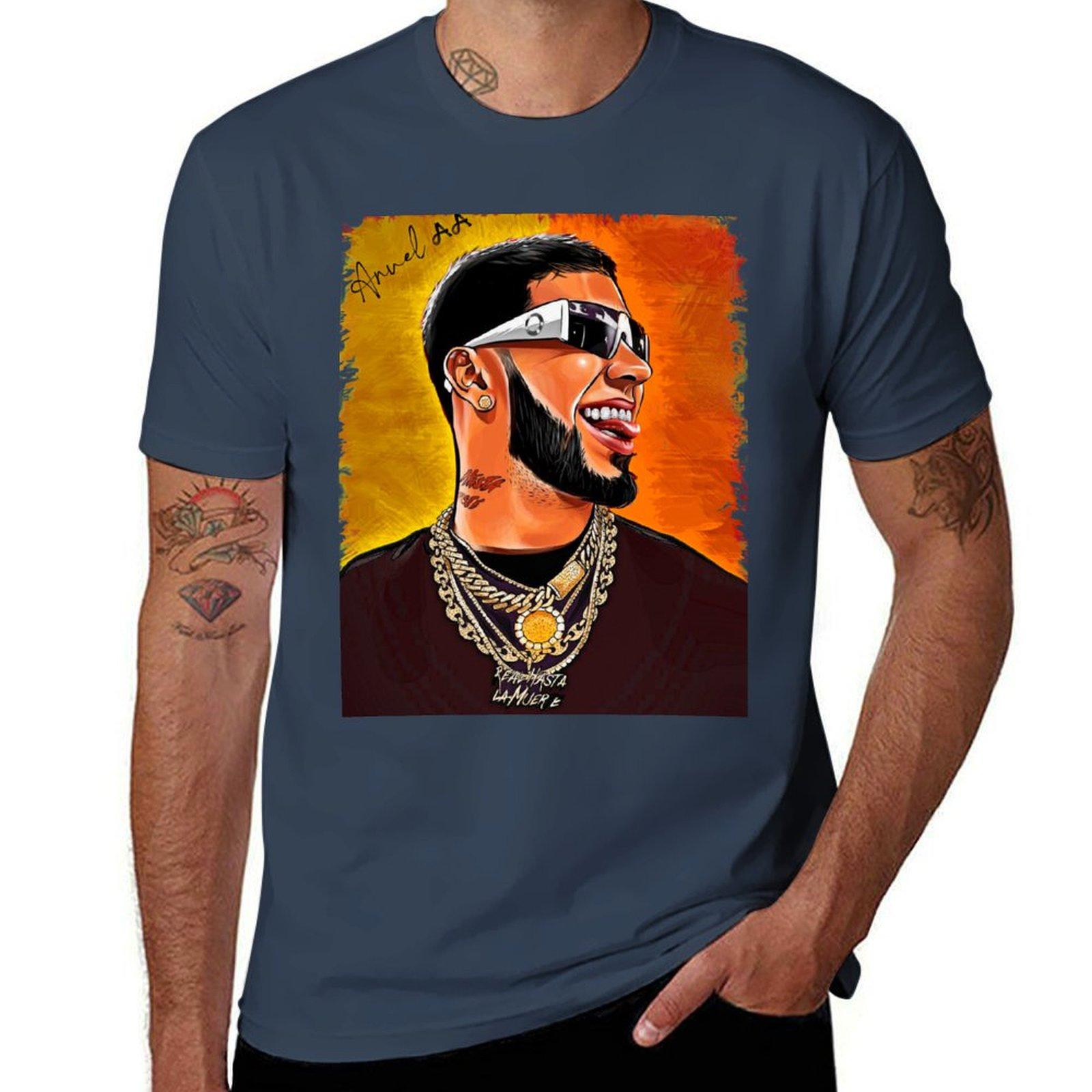 Anuel AA Art Tshirt anime clothes customs new edition oversized t shirt men S