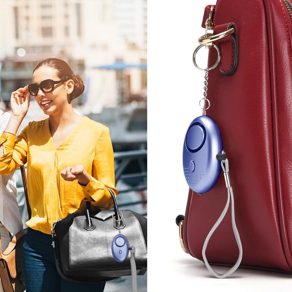 Osobní alarm Safe Sound, 12 kusů 140dB osobní bezpečnostní alarm klíčenka s LED světly, Bezpečnostní alarm pro případ nouze pro ženy, muže, děti, seniory