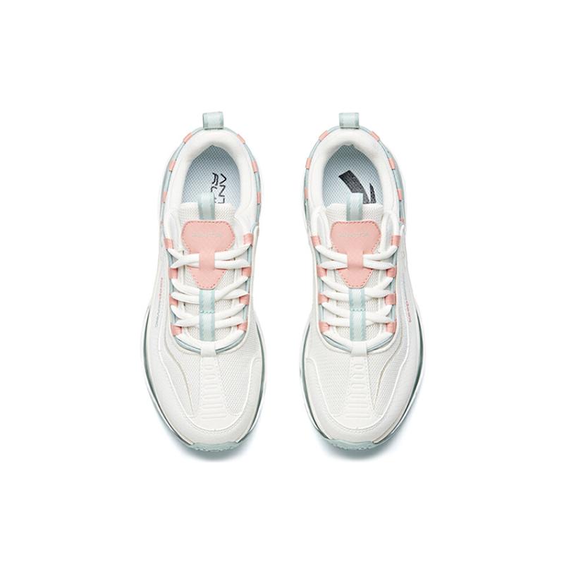 Anta Versatile Fabric Cushioning Slip Resistant Abrasion Resistant Low top A Prooo Running Shoes Women's White Green Sneakers 922035505-1