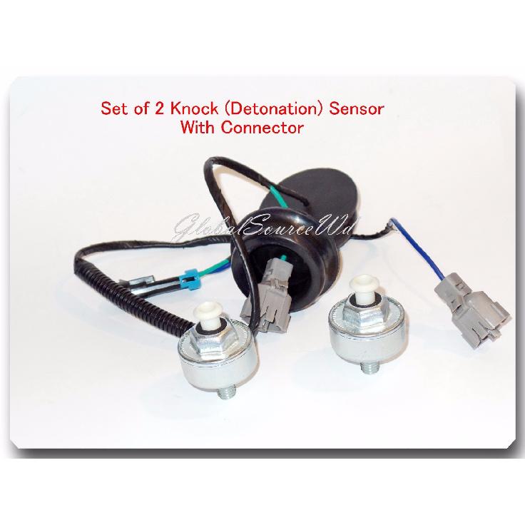 Knock Sensor with Harness Pair Kit Set for Chevy GMC Silverado Sierra Cadillac
