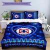 Cruz Azul Themed 3pcs Bedding Set Duvet Cover Closure Includes 1 Duvet Cover & 2 Pillowcases for All Seasons Bedroom Home Dorm Decor