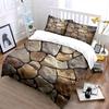 Natural Stone Wall Pattern Bedding Duvet Cover Set  (1*Duvet Cover 2*Pillowcases, Without Duvet Insert)