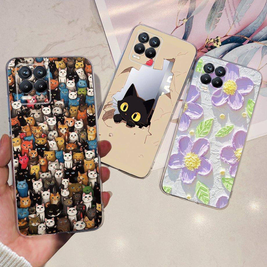 For Realme 8 8i 8Pro 4G 5G Phone Case Clear Soft TPU Silicone Back Cover Cool Cartoon Girly Bumper On Realme8 8 Pro Slim Coques