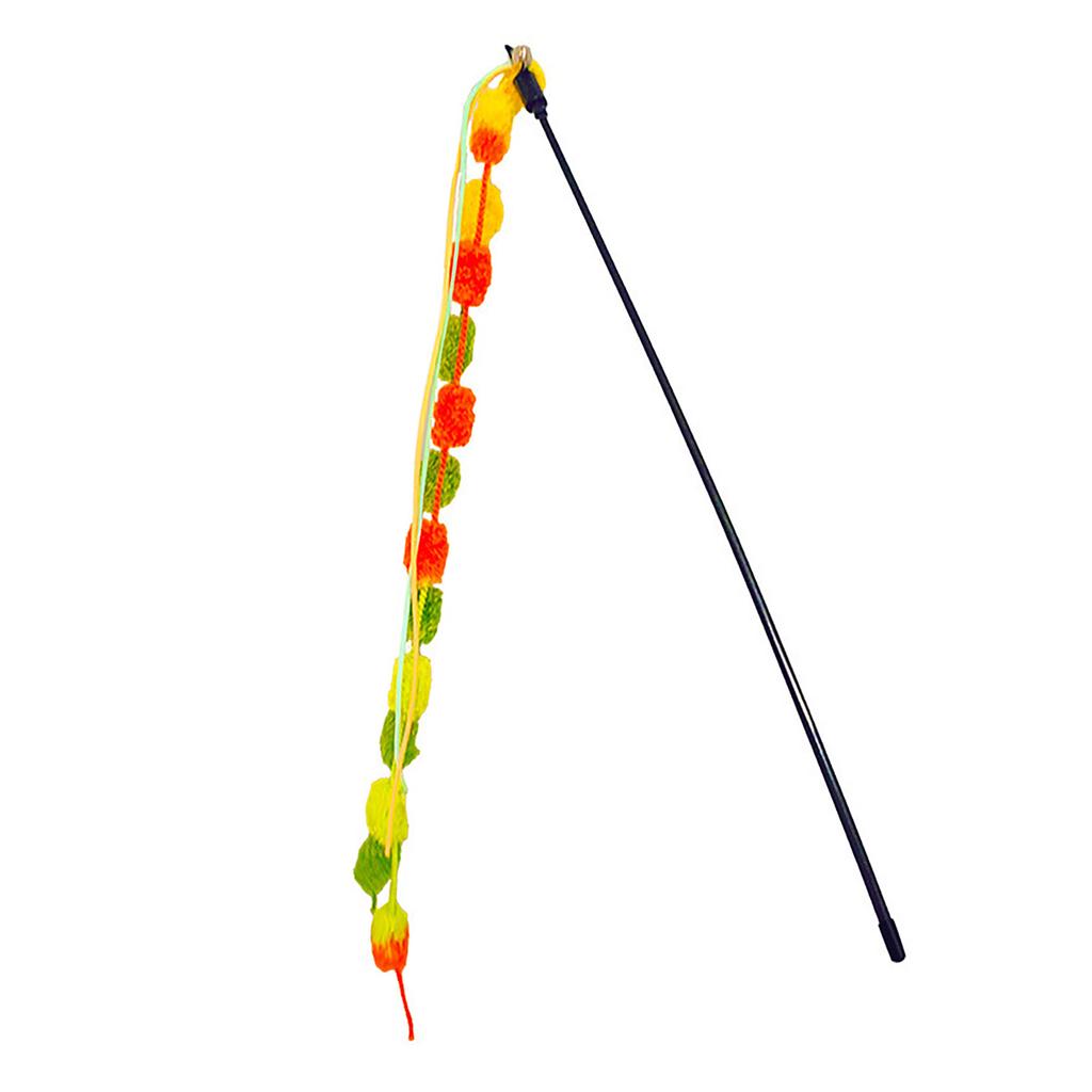 Cat Wand Toys with Tassel Durable Bite Resistant Soft Interactive Cat Teaser Wand Toys with Bell