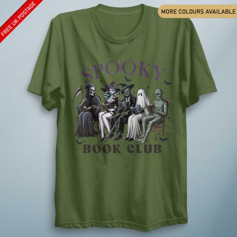 Spooky Book Club Funny T Shirt Halloween Costume Gothic Tee Kids Adult Tee