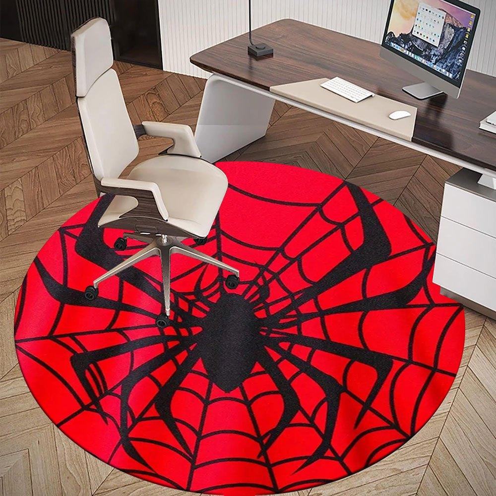 Spider Web Circle Sticker - Halloween DecorationRound Non-Slip chair mat chair carpet for office Rugs for Office Decor Gift For Valentine's Day Mother