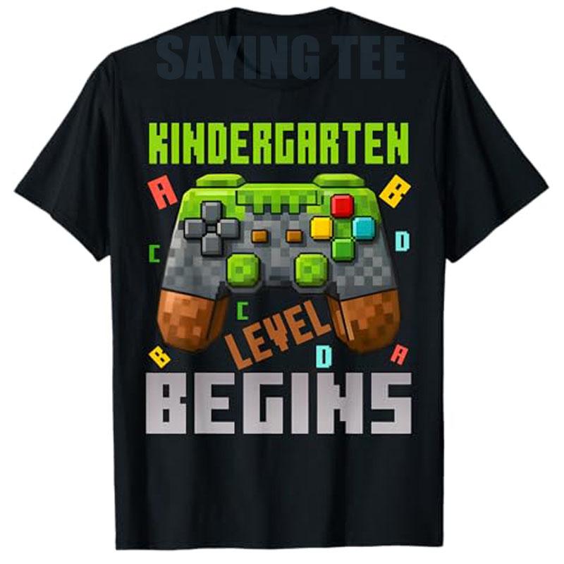 Kindergarten Level Begins First Day of Kindergarten Gaming TShirt Im Ready To CrushKindergarten Monster Truck Boys Saying Tee