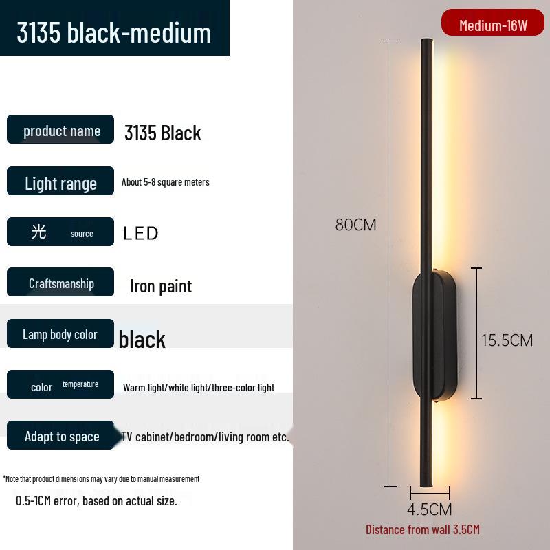 Modern Minimalist LED Anti-Glare Wall Light: Creative Indoor Lamp for Bedroom, Living Room, or Restaurant