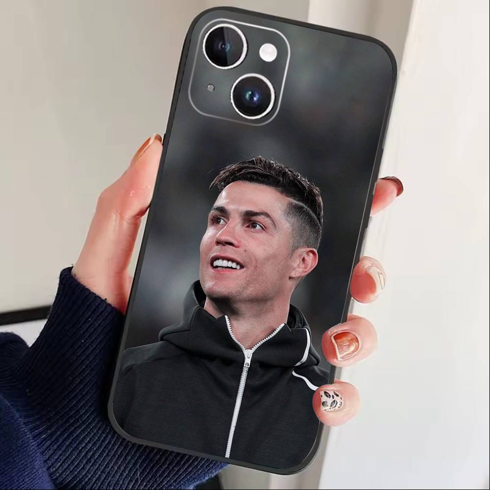 Player L-Ronaldo C-CR7 Phone Case For iPhone17,16,15,14,13,12 Plus,Max Soft Silicone Black Cover