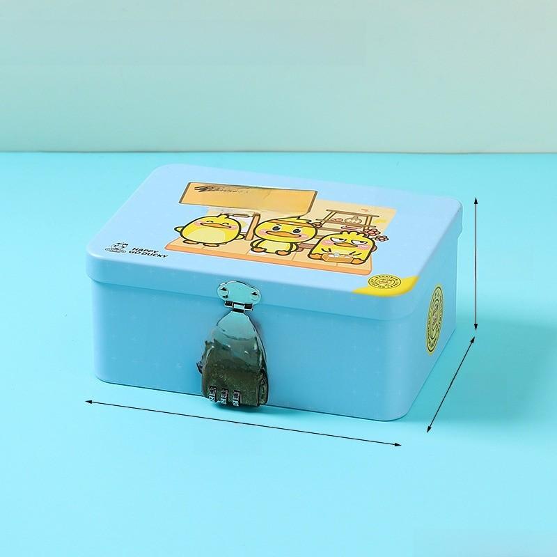 Cartoon Iron Pattern Box For Desk Drawer And Home Office Decoration Storage