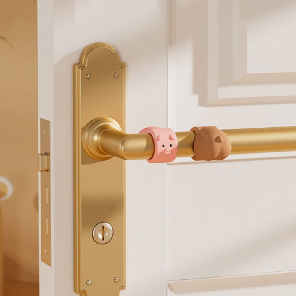 3Pcs Cute Silicone Door Stopper Anti-Shock Punch-free Doorknob Bumper Pad Cartoon Silent Wall Protector for Bedroom