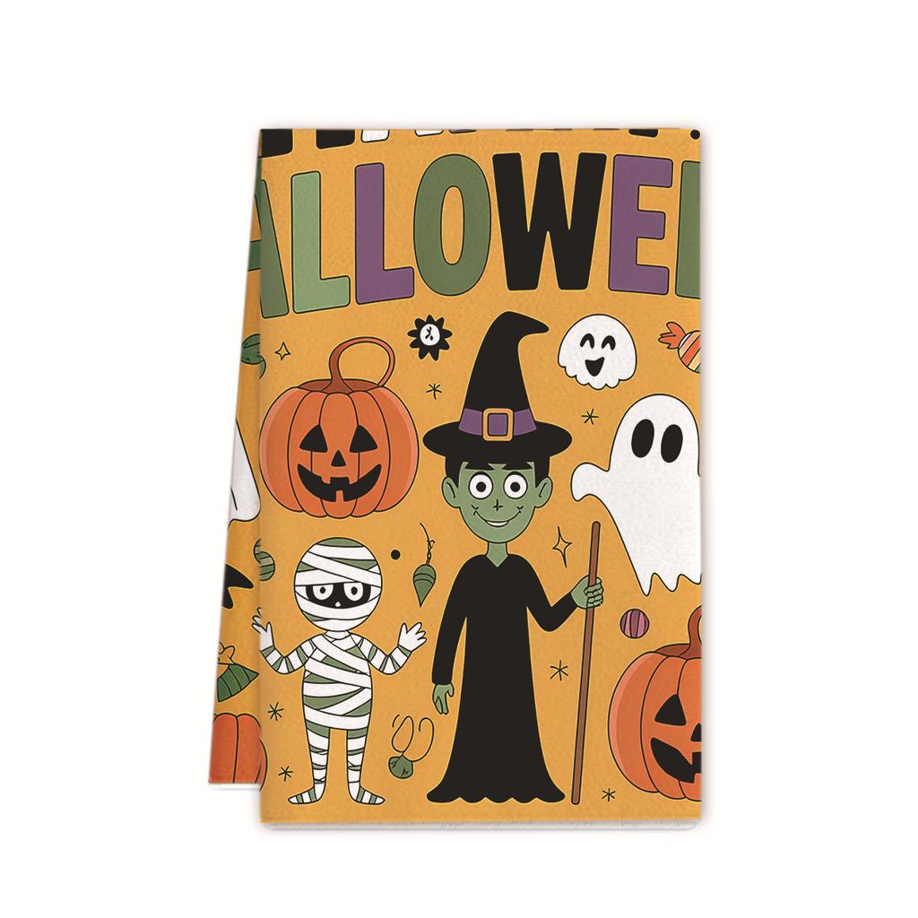 Halloween towel ornament gift microfiber printing kitchen towel special dish towel rag