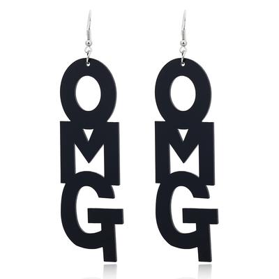 European and American Fashion Acrylic Hip-hop English Letter Earrings