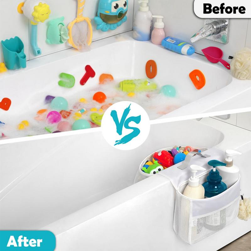 Bathtub Toy Organizer Toddler Bath Toys Storage Tub Holder Saddle Shape High Weight Capacity Toys Easy Access Organizer For