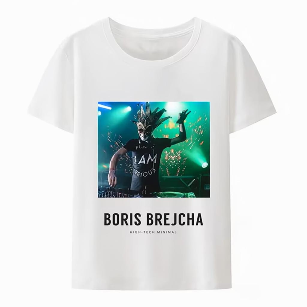 Lässiges Boris Brejcha DJ Masken T-Shirt Cooles Kurzes Herren Damen T-Shirt Männlich Hip-Hop Sommermode Hipster Ärmel Top