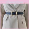 Simple Faux Leather Belt For Women With Goldtone Buckle And Vintage Style