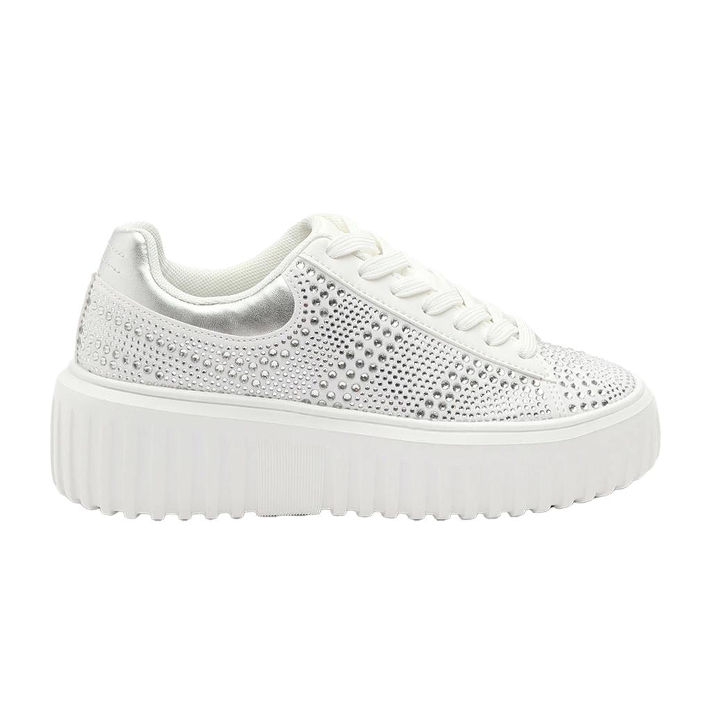 Where's That From Womens/Ladies Diamante Diamante Trainers