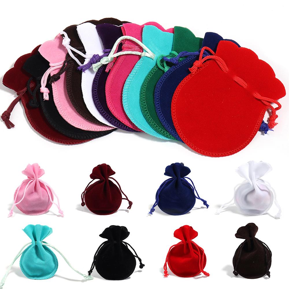 10pcs Colored Velvet Gifts Bags Gourd Shape Drawstring Jewelry Bag Storage Pouches For Wedding Christmas Party Gift Packing Bags
