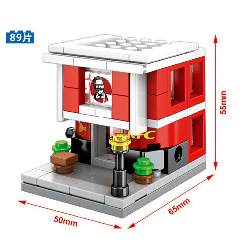Building Blocks Mini Street View Building Blocks Compatible Building Blocks Children's Educational Assembling Building Blocks