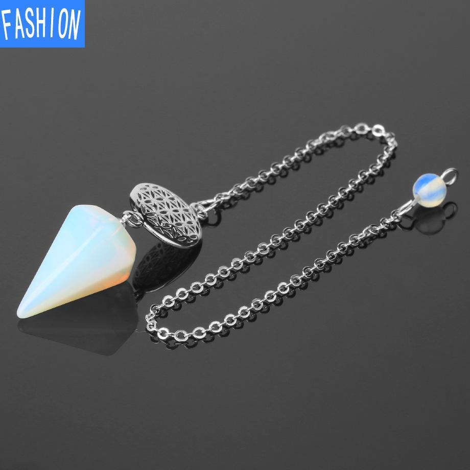 Spirit Pendulum Crystal Semi GEM PENDANT Healing Crystal Point Pendulum Witchcraft Meditation Jewelry