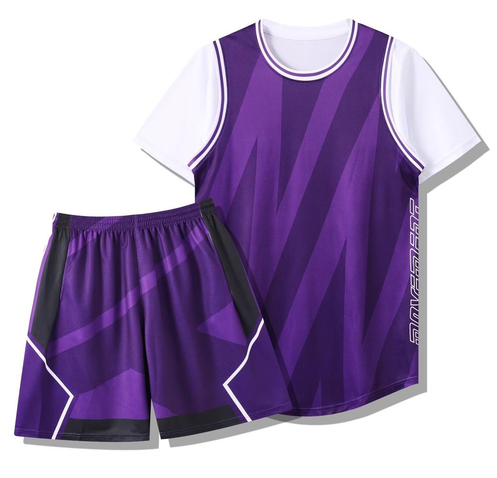 286 Fake Two-Piece Set, Basketball Jersey Set, Adult Men'S And Women'S Print Jersey, With Pockets On Both Sides 3Xs-6Xl